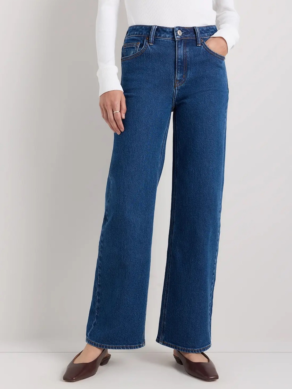 Bella Stretch Relaxed Straight Jeans-Size 25 Obsidian Blue